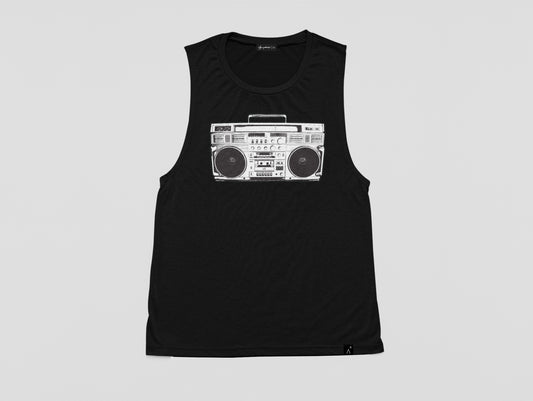 Retro boombox print muscle tank top | Unisex
