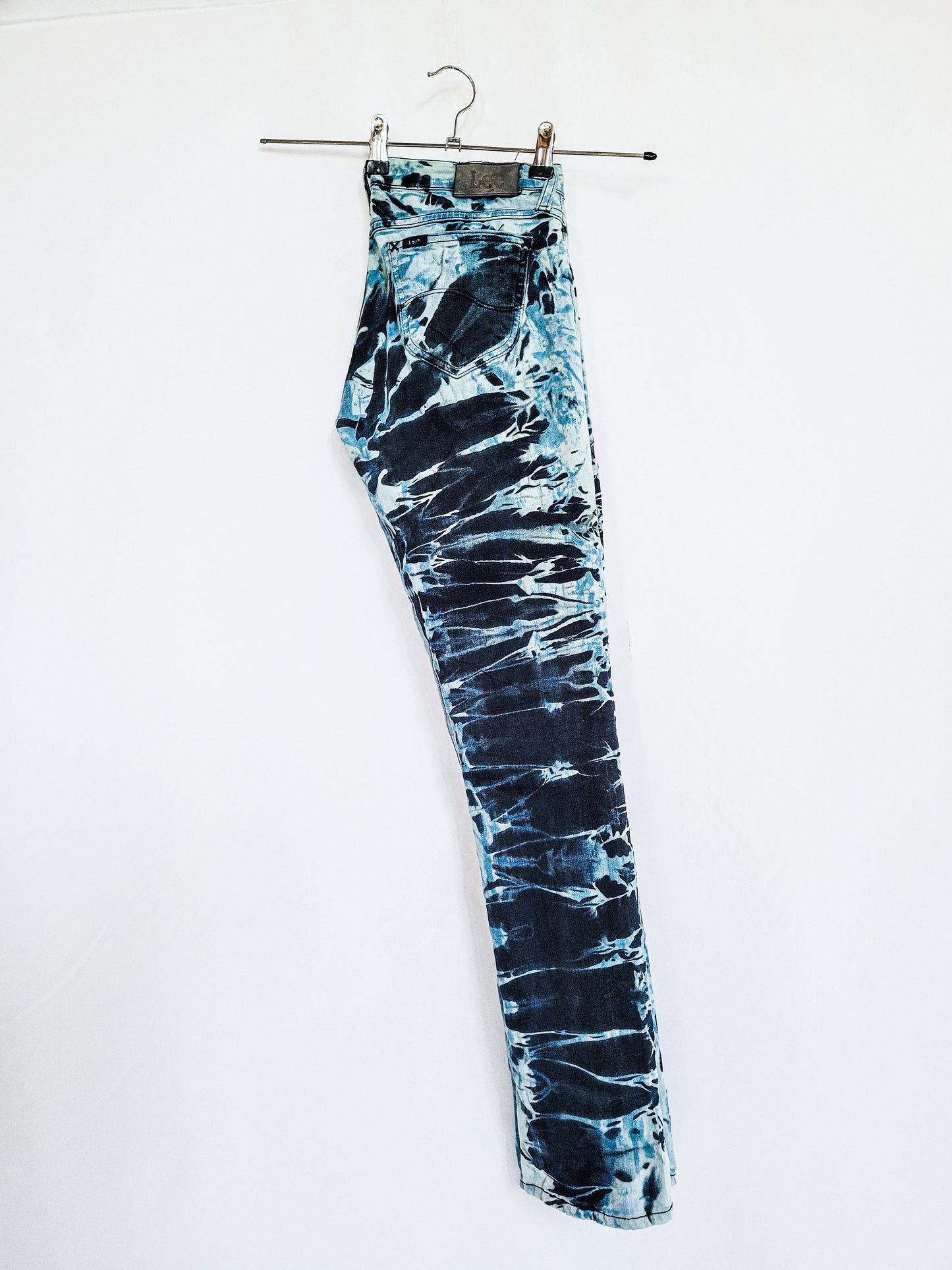 bleached jeans tie dye jeans tie dye pants y2k jeans lee jeans 2000s jeans | punk jeans skinny jeans low rise jeans | Size 28 waist