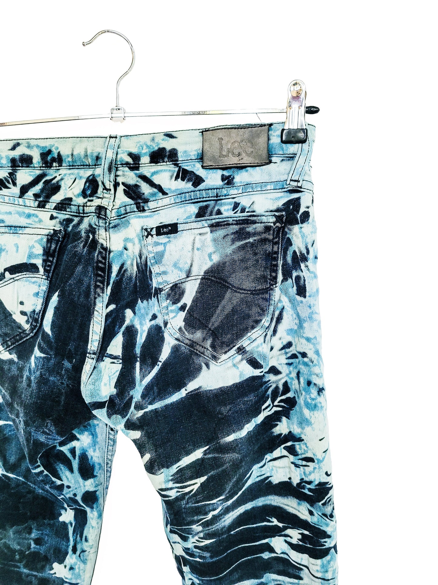 bleached jeans tie dye jeans tie dye pants y2k jeans lee jeans 2000s jeans | punk jeans skinny jeans low rise jeans | Size 28 waist