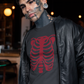 Black Glitter skeleton ribcage print unisex  t shirt