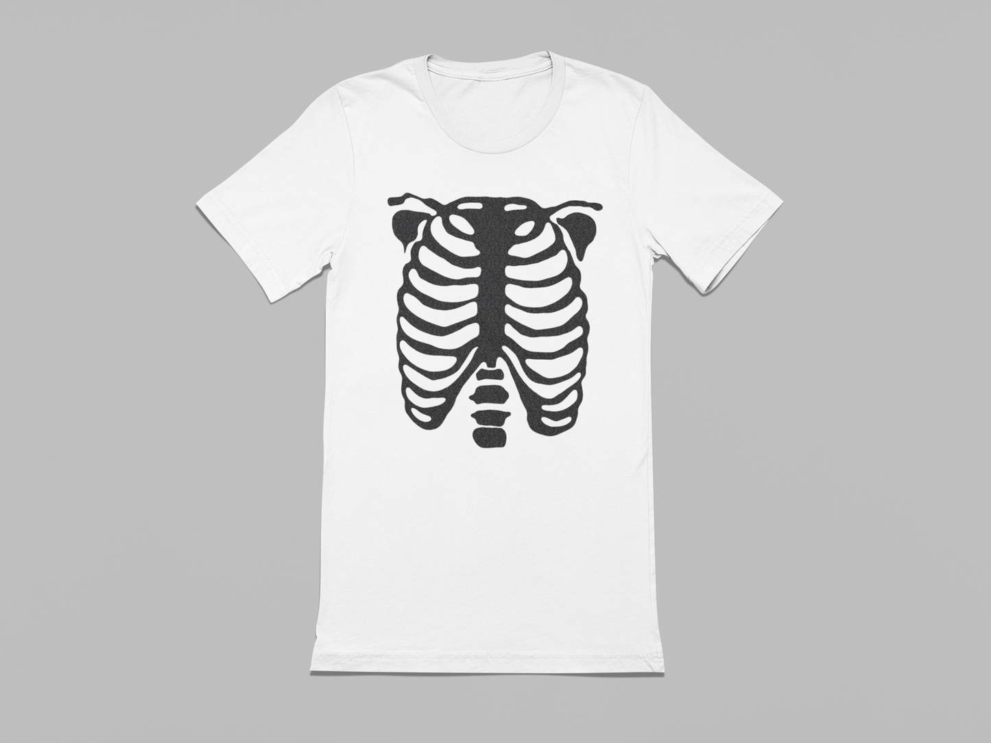 Glitter skeleton ribcage print T shirt | Unisex Black