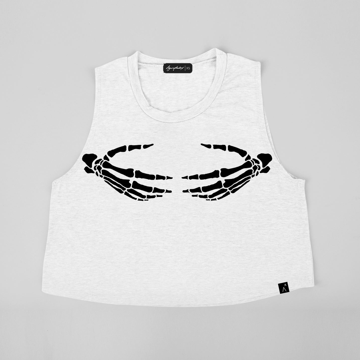 skeleton hands crop top