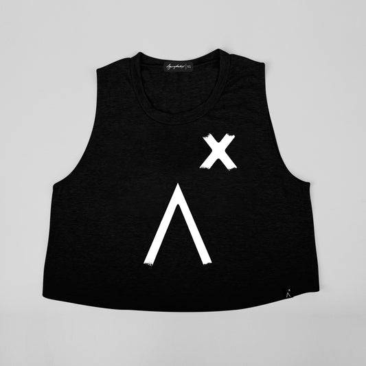 Brush stroke logo cropped tank top