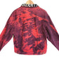 Red tie dye zebra collar oversize denim jacket | Unisex size XL