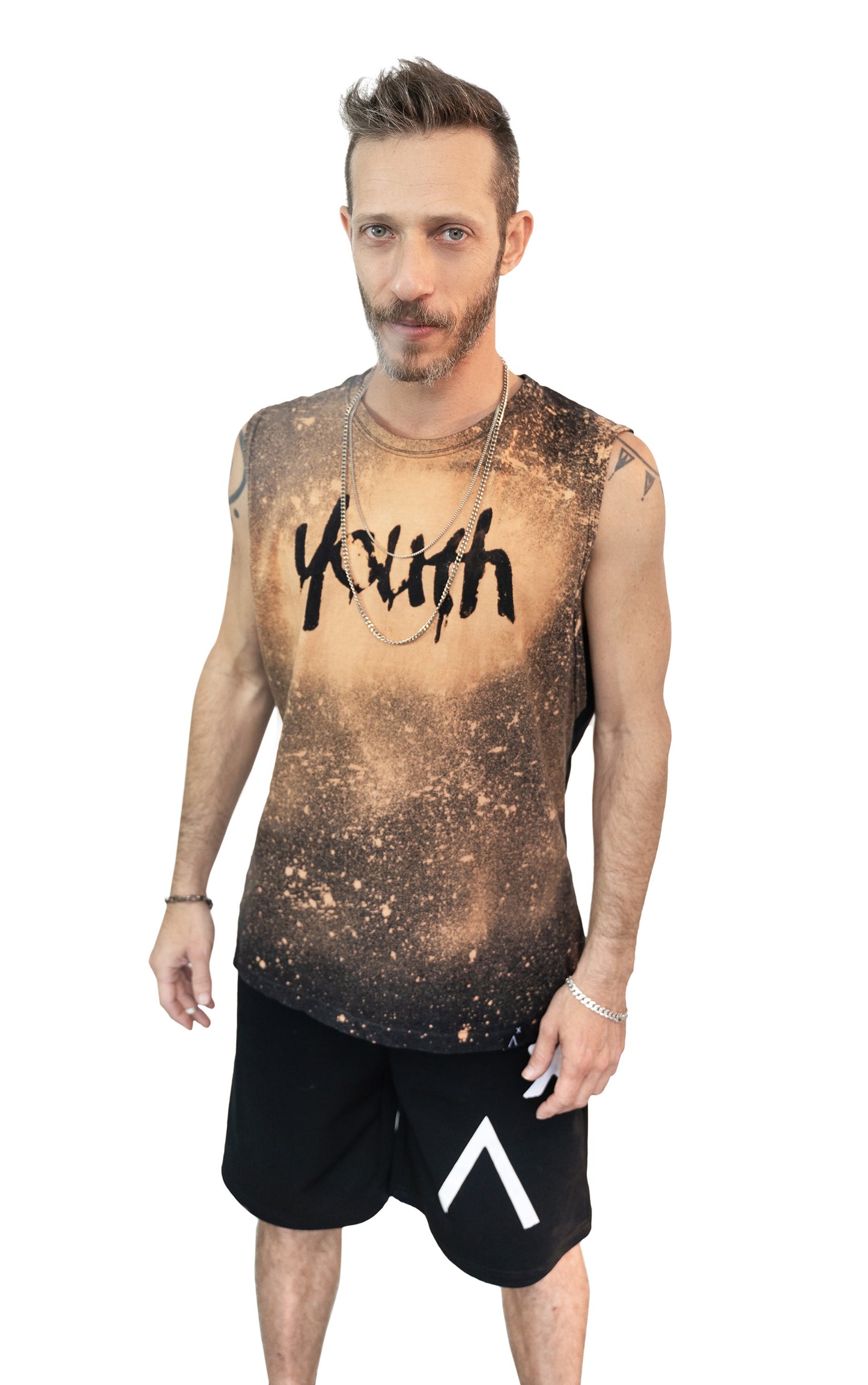 Youth bleached splatter muscle tank top | Relaxed fit Unisex