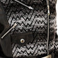 Rough N Tuff Ombre Gray Black Chevron Wool & Leatherette Biker Jacket