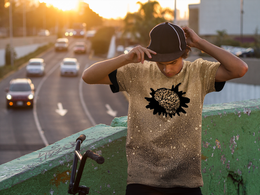 Splatter Brains bleached splatter t shirt