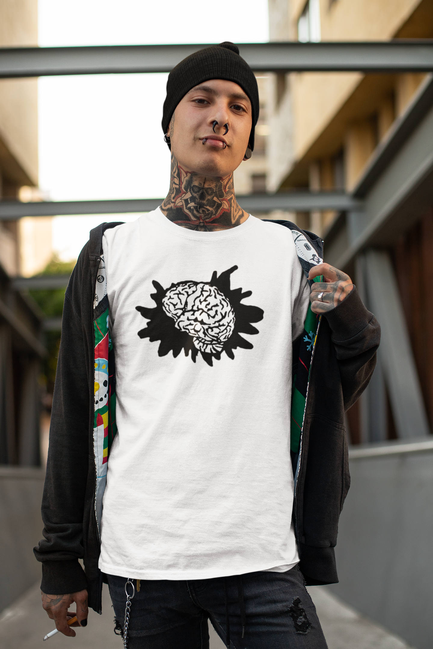 Splatter brain print T shirt | Unisex