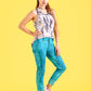 Turquoise acid wash tie dye skinny jeans | Unisex Size S
