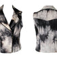 Black smoke tie dye denim biker vest | Unisex