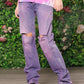 Purple ripped boyfriend jeans |  Unisex size L