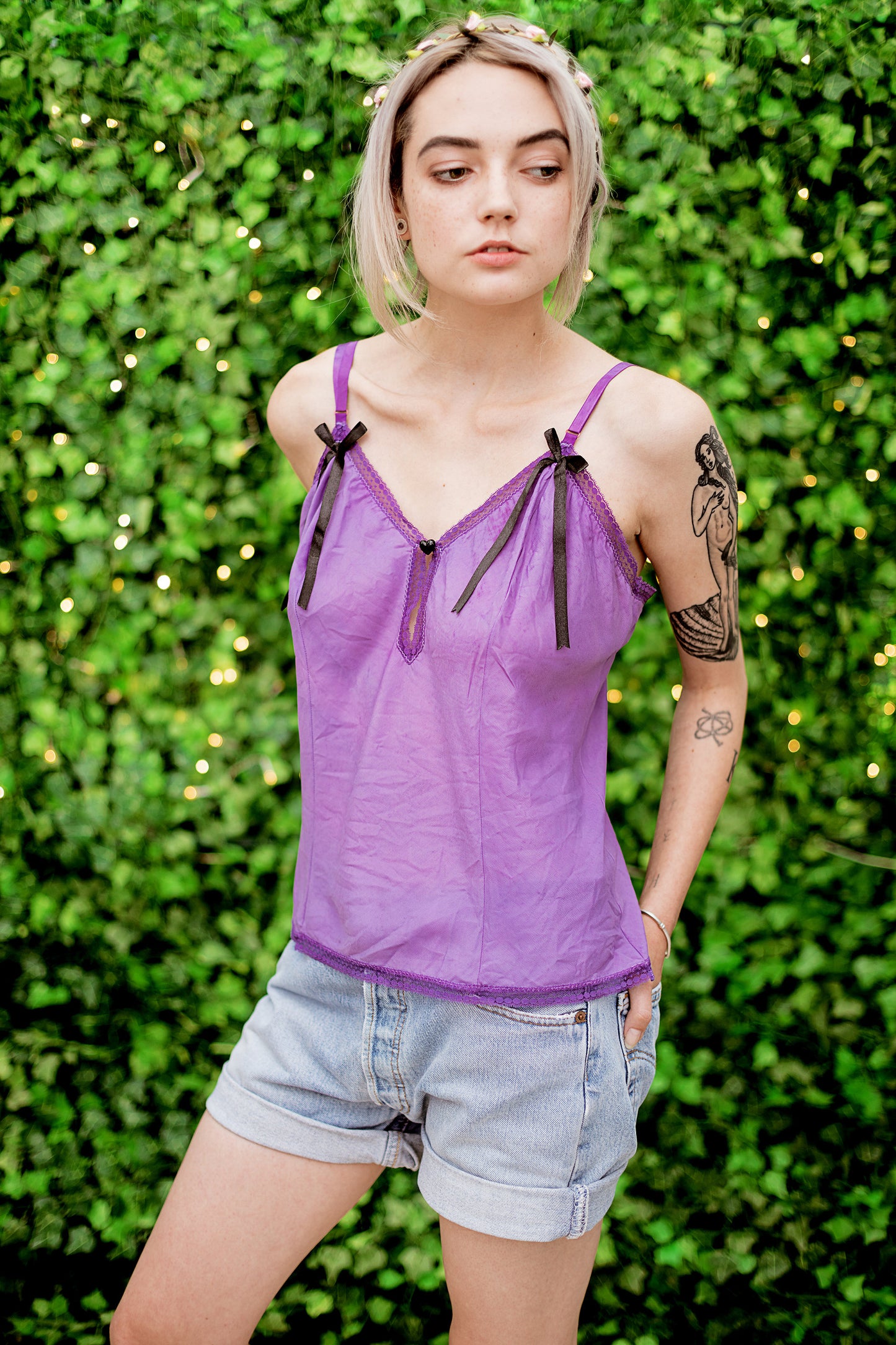 Dreamy Purple pastel soft grunge goth slip top