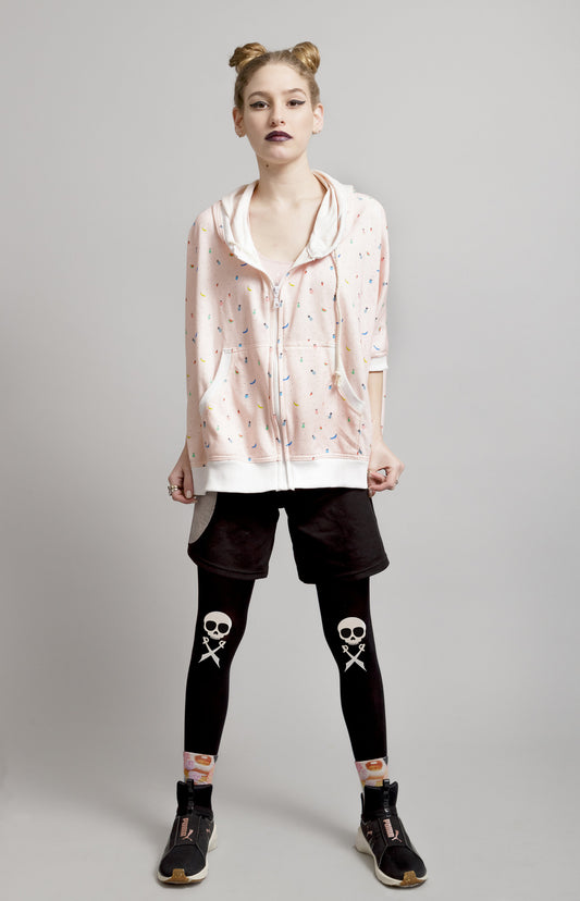 Pirate skull Knee Pad print leggings
