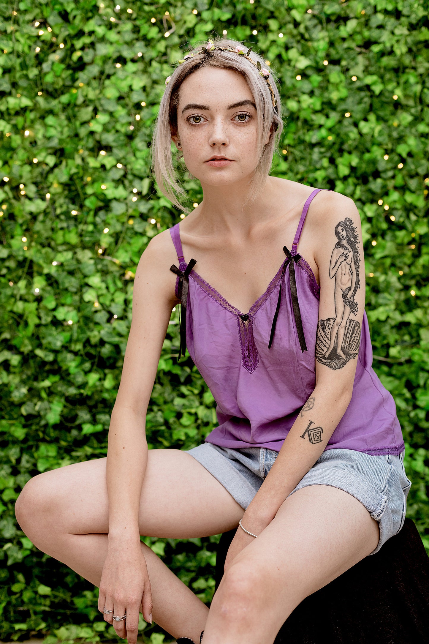 Dreamy Purple pastel soft grunge goth slip top