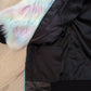 unicorn rainbow stripe vegan faux fur Bomber Jacket