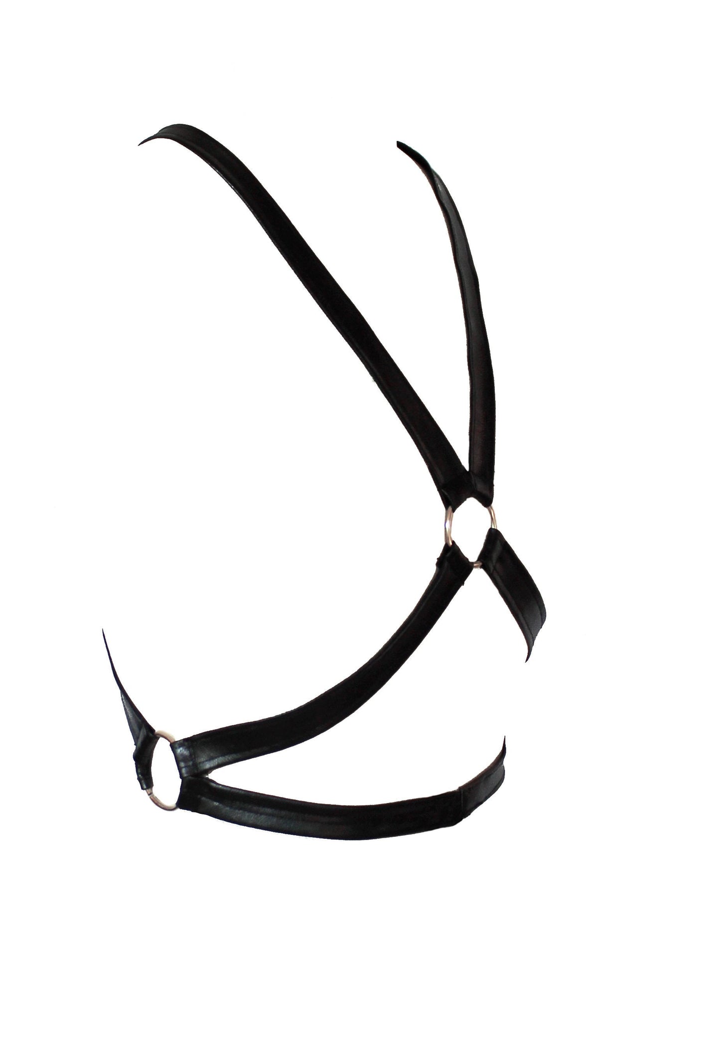 3 O ring chest harness bra | vegan leather bondage bra