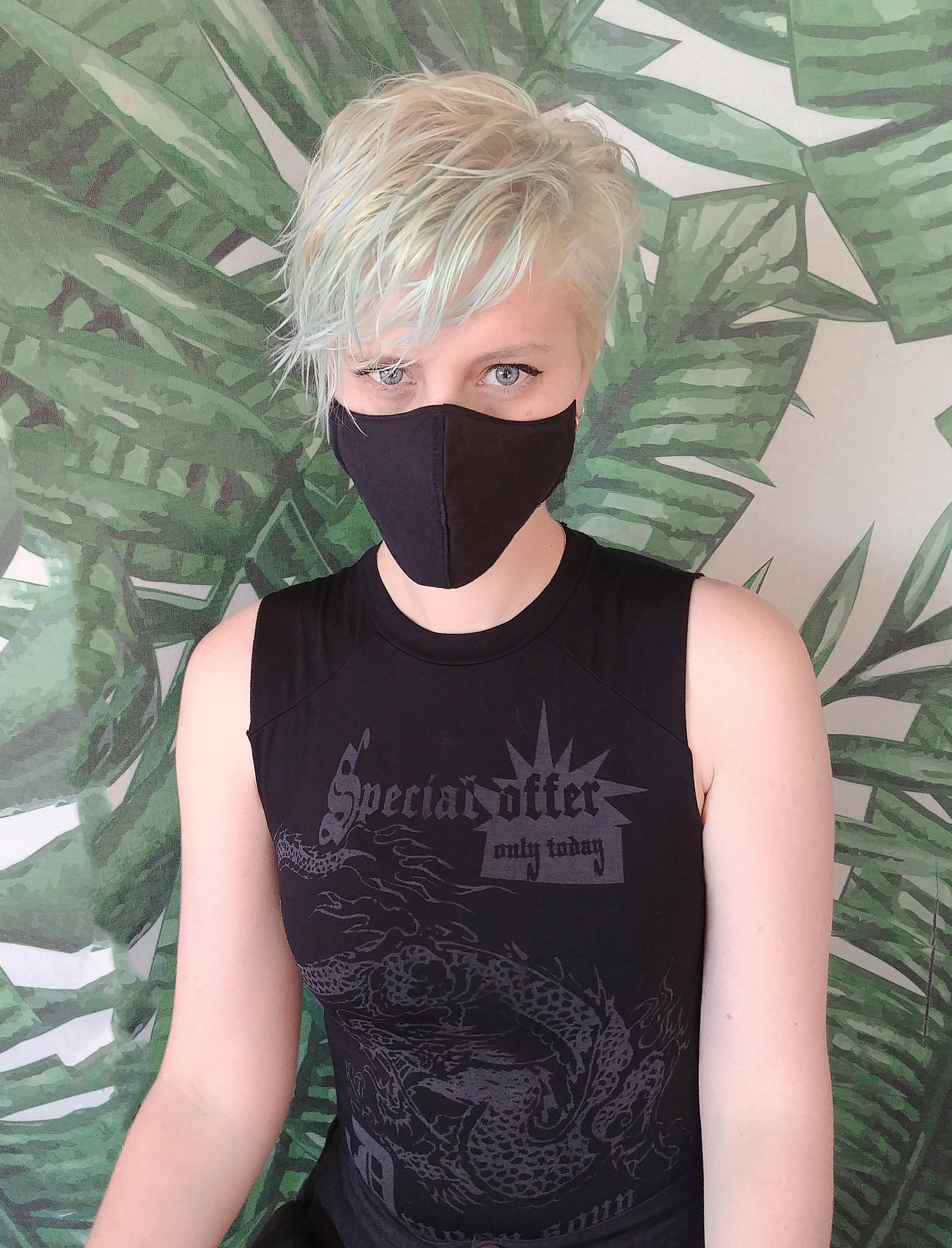 Reusable Face Mask Black GG Pattern