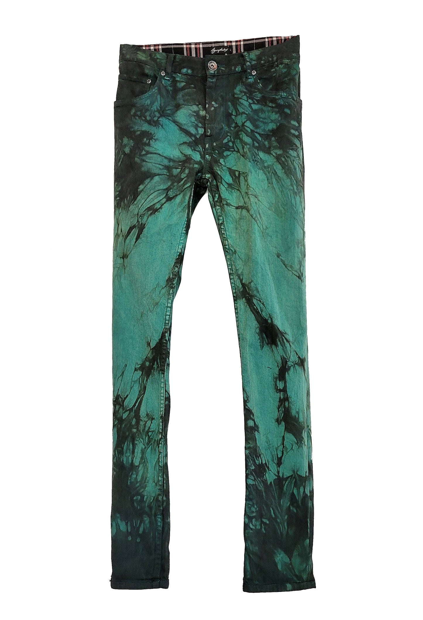 tie dye jeans green jeans grunge jeans green tie dye acid wash jeans | recycled clothing sustainable clothing Size M