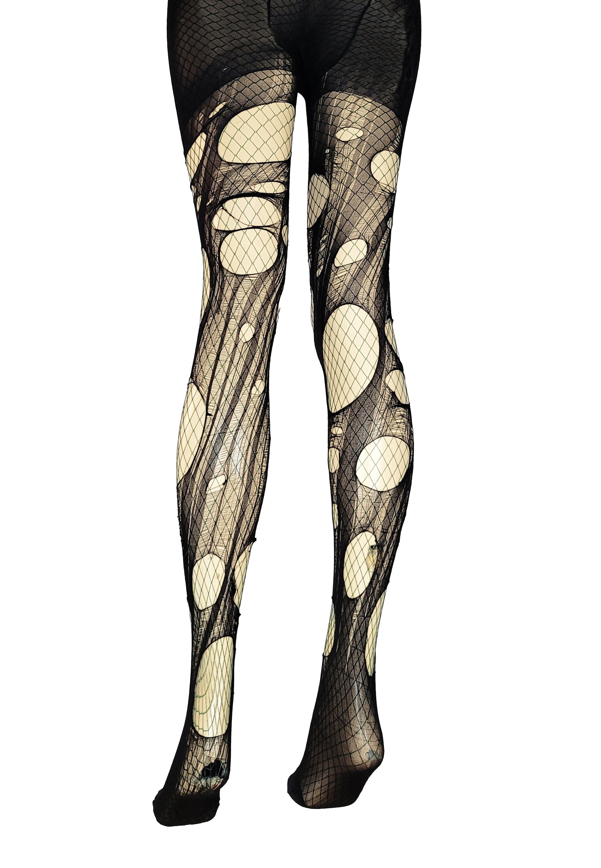 forest green fishnets ripped tights fishnet tights | green tights tattered & torn tights fishnet stockings |  goth leggings witch tights