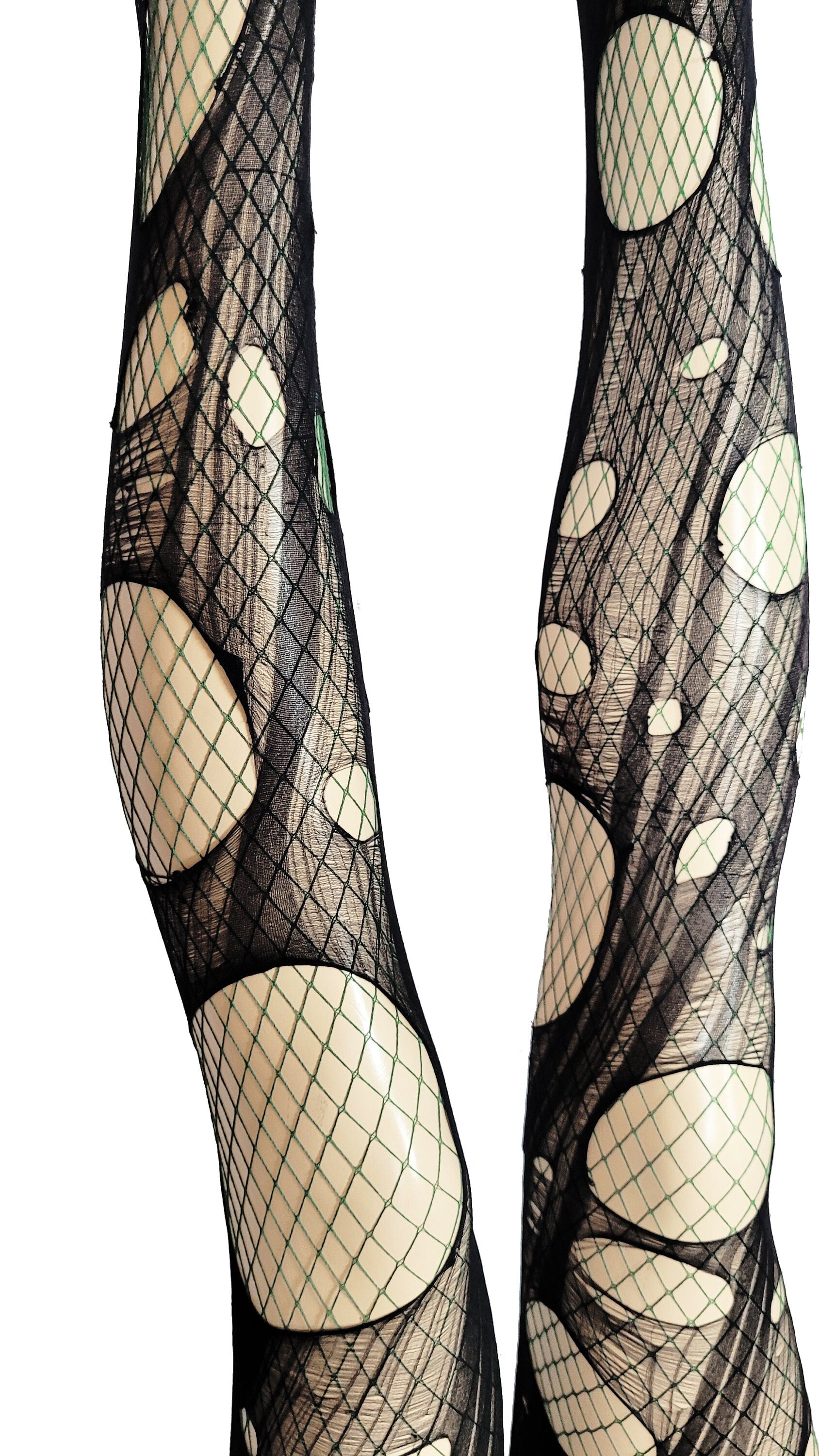 forest green fishnets ripped tights fishnet tights | green tights tattered & torn tights fishnet stockings |  goth leggings witch tights