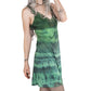 malachite green tie dye & rhinestone slip dress