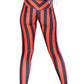 Black red stripe leggings printed leggings goth leggings | striped leggings high waist leggings Halloween leggings |  aesthetic clothing