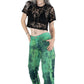 tie dye jeans green jeans grunge jeans green tie dye acid wash jeans | recycled clothing sustainable clothing Size M