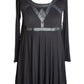 black babydoll dress long sleeve goth dress | goth harness dress black leather dress | goth mini dress gothic dress|