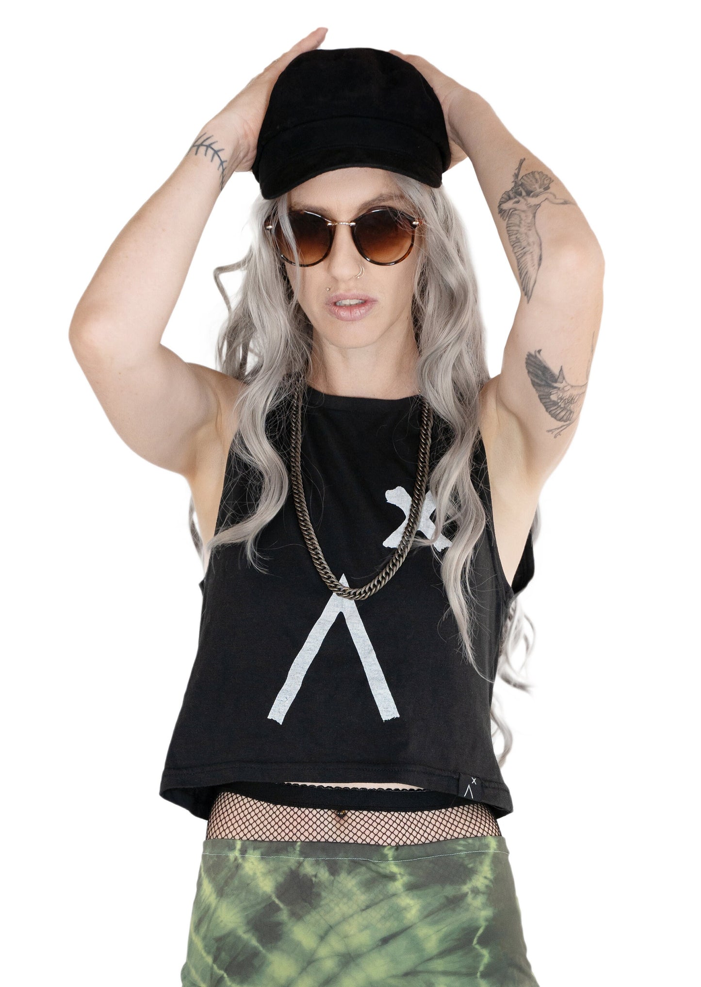 My long tank top muscle tank top black crop top | e girl top grunge top graphic tee streetwear tank top | alt clothing