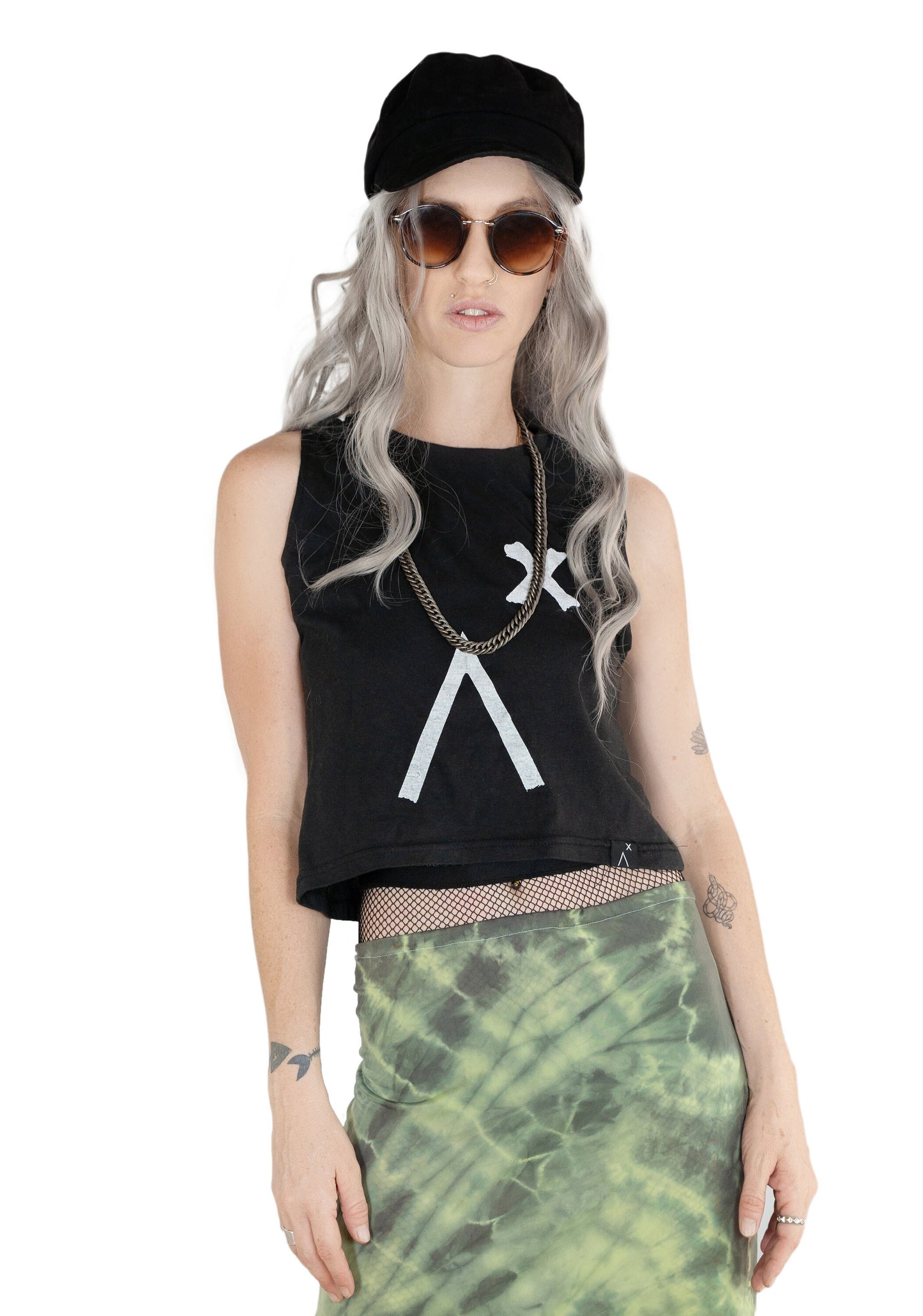 My long tank top muscle tank top black crop top | e girl top grunge top graphic tee streetwear tank top | alt clothing
