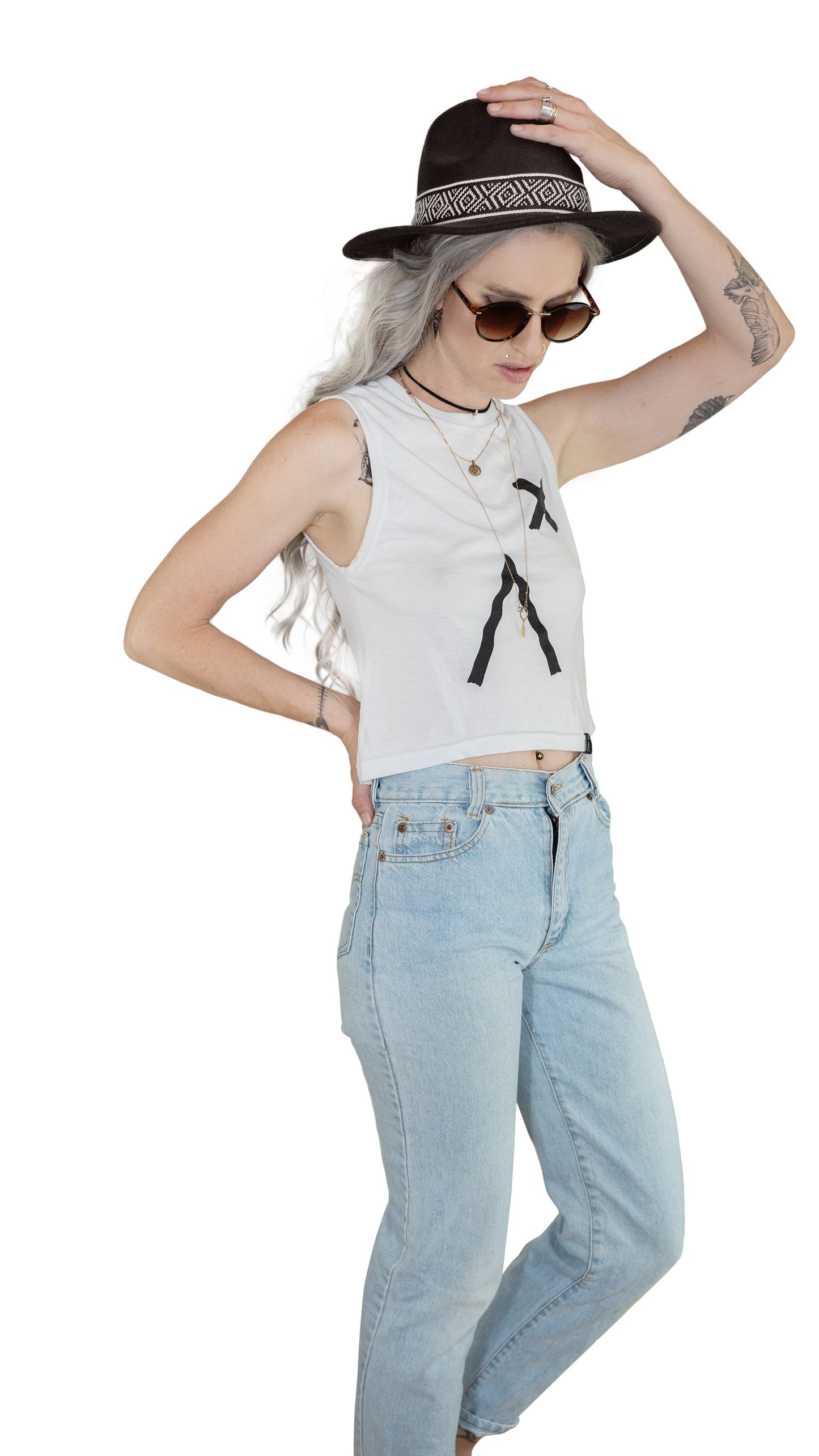 My long tank top muscle tank top black crop top | e girl top grunge top graphic tee streetwear tank top | alt clothing