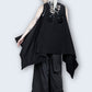 skeleton rib cage cutout black lightweight cardigan vest goth vest | kimono vest long flowy vest | oversized cardigan