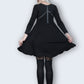 black babydoll dress long sleeve goth dress | goth harness dress black leather dress | goth mini dress gothic dress|