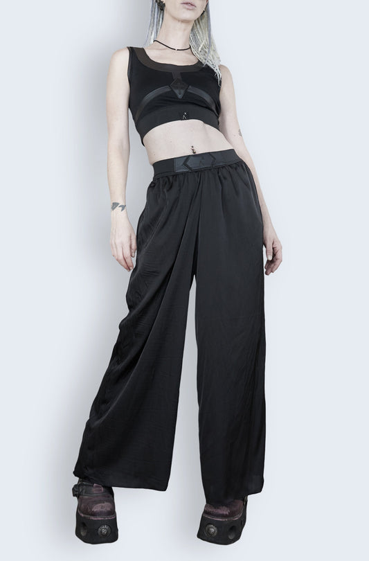 Black palazzo pants goth pants baggy pants harem pants wide leg pants | pajama pants festival pants drop crotch pants |