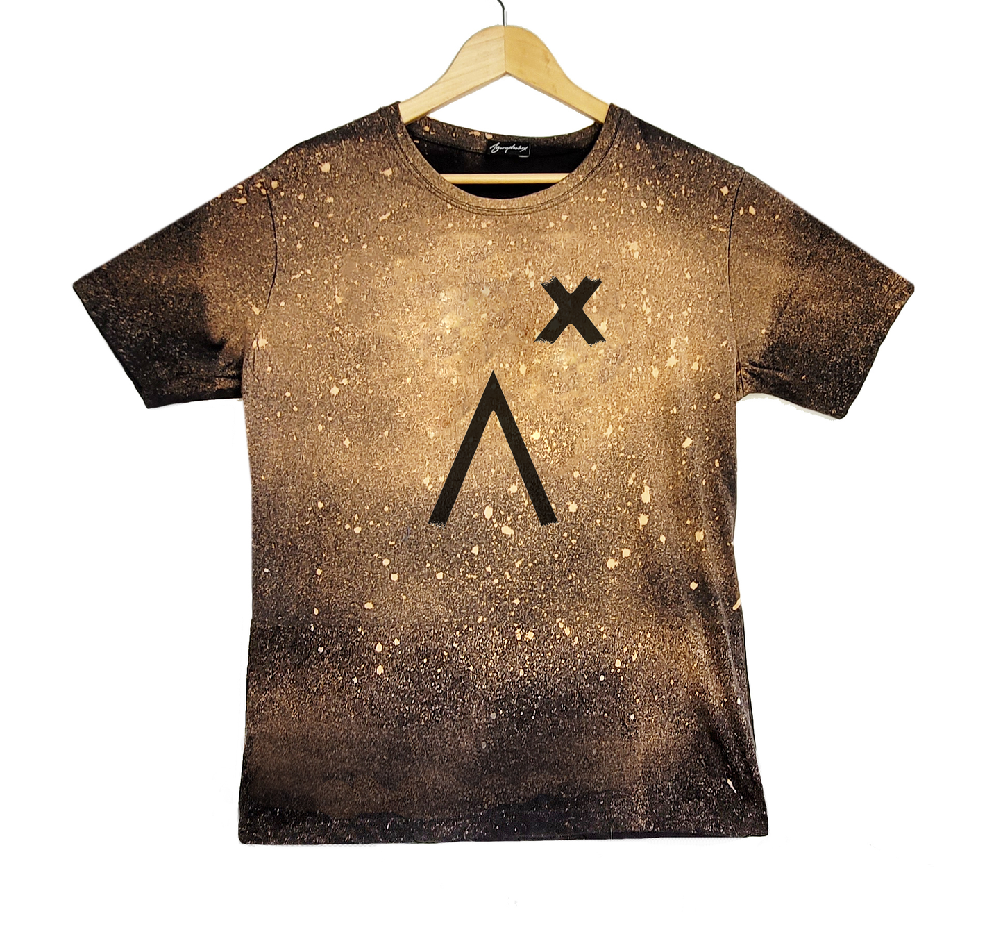 Brushstroke Logo Bleached splatter T shirt