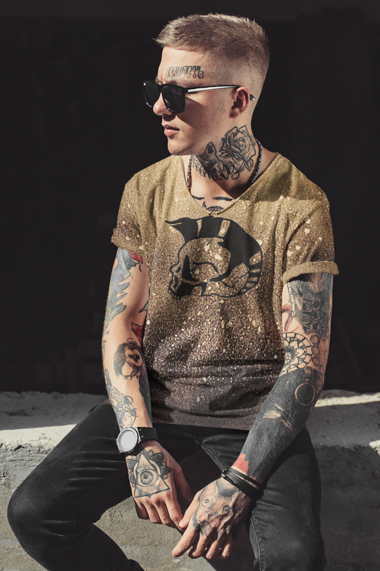 Punk skull bleached splatter t shirt