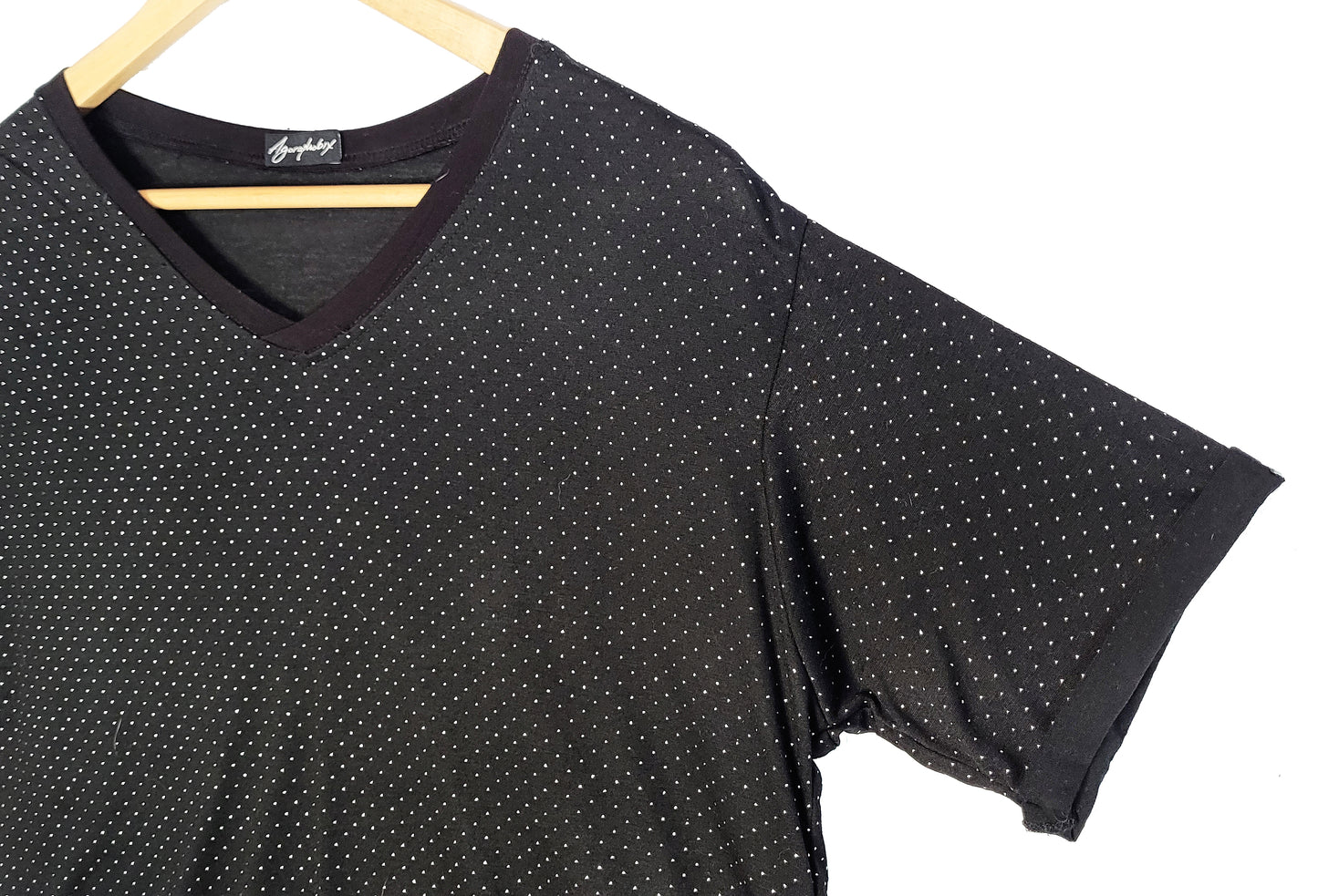 Silver droplet studded V neck T shirt | Unisex