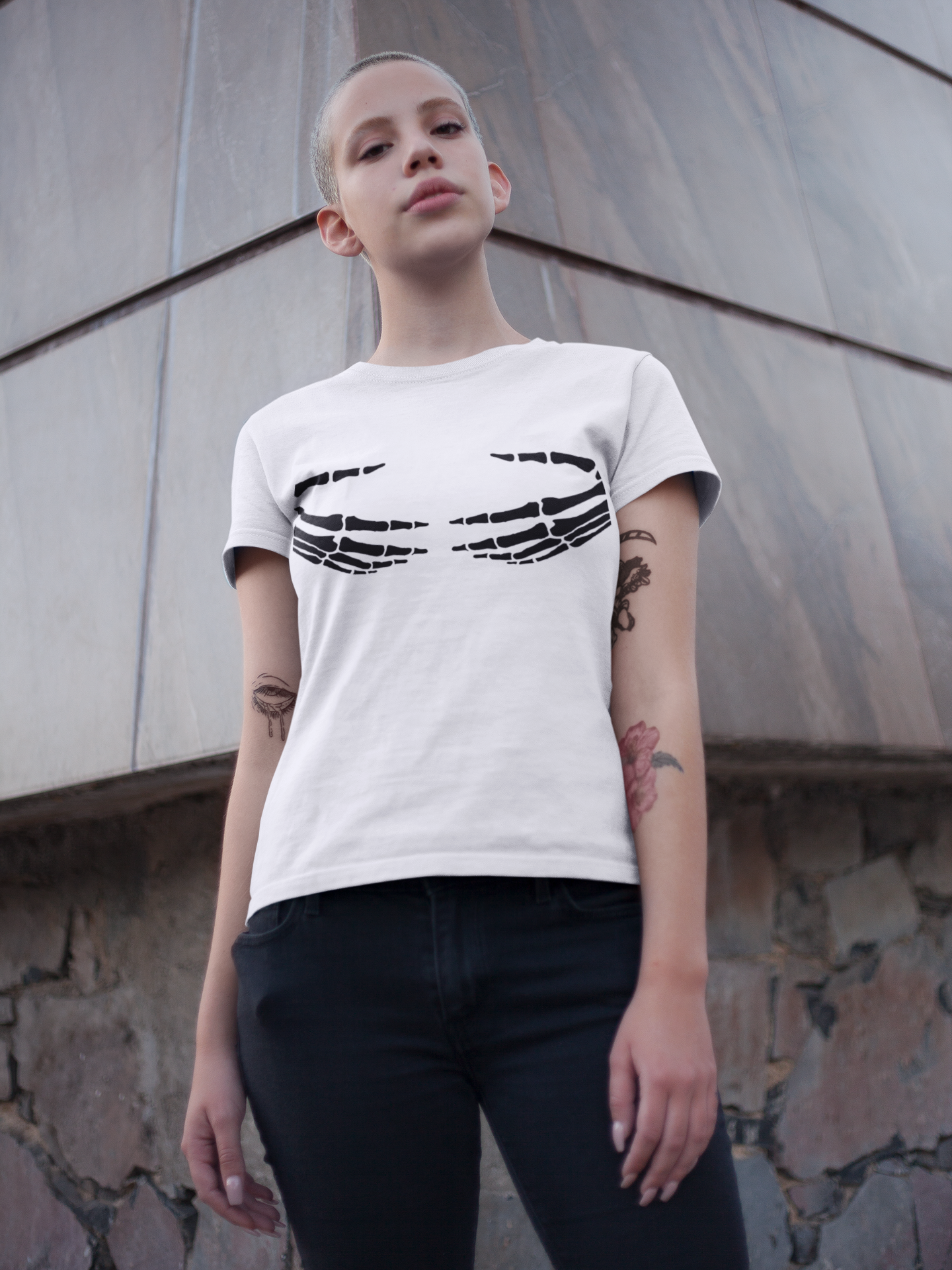 Skeleton Hand print Tee