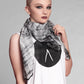Black smoke tie dye genuine silk scarf | lightweight