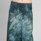Tie dye blue & black midi denim skirt | Size S