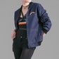 Over the rainbow dark denim bomber jacket | Unisex
