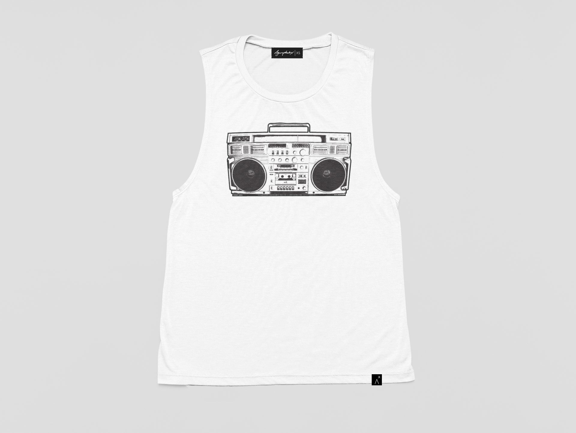 Retro boombox print muscle tank top | Unisex