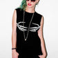 Death grip skeleton hand print punk shirt oversize tank top | halloween skeleton top cyberpunk clothing