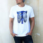 Handmade Glitter anatomy skeleton ribcage print T shirt | Unisex Halloween cyberpunk clothing aesthetic clothing