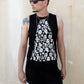 skull horror print goth tank top womens muscle tank | skull print biker shirt | skeleton print skeleton tshirt