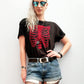 Handmade Glitter anatomy skeleton ribcage print T shirt | Unisex Halloween cyberpunk clothing aesthetic clothing