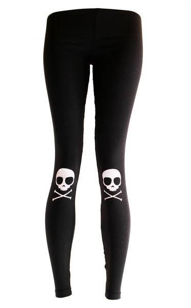Skully Knee Pad Skull printed leggings punk aesthetic clothing halloween leggings | yoga leggings pastel goth leggings