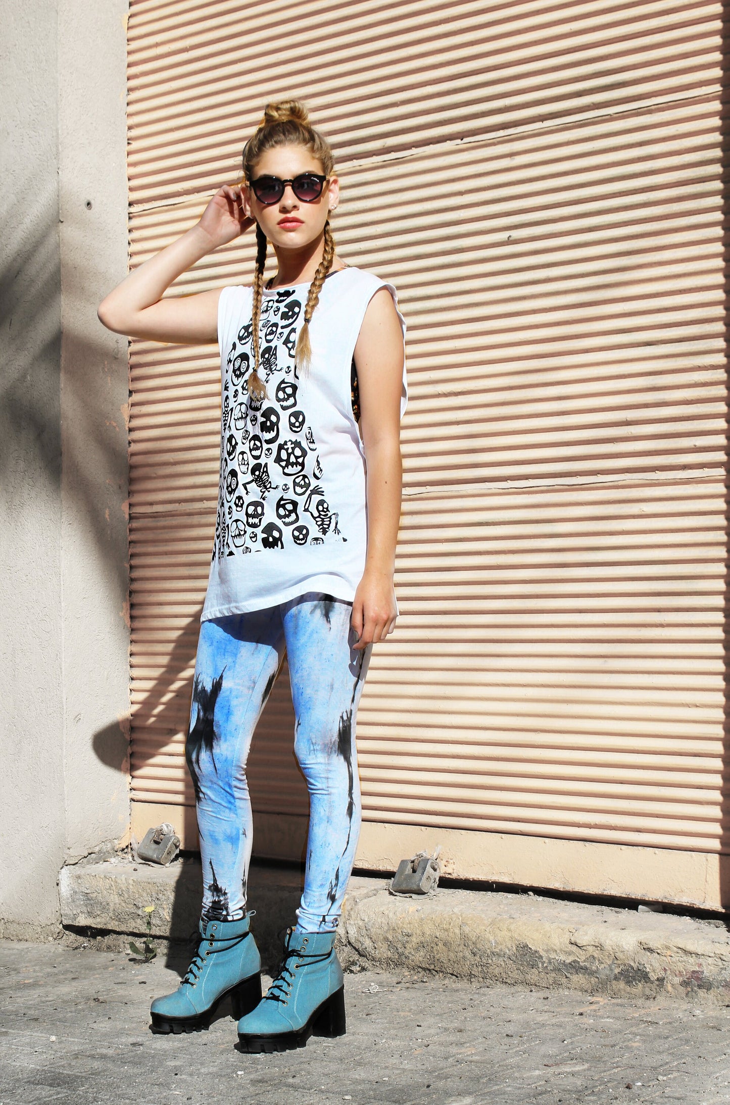 skull horror print goth tank top womens muscle tank | skull print biker shirt | skeleton print skeleton tshirt