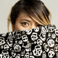 Skellington Skull scarf designer large cotton silk scarf | halloween scarf head scarf cyberpunk goth girlfriend gift
