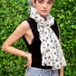Anatomical Bird Skeleton tribal fusion bird skull print designer large cotton silk scarf | goth gift for her goth